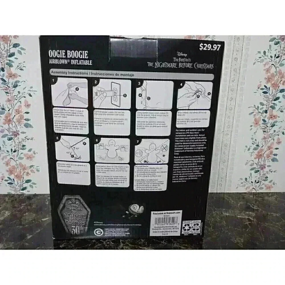 Disney Oogie Boogie Nightmare Before Christmas 5' Inflatable Holding Stocking - Picture 2 of 2